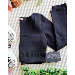 Brock Collection Black Tomiko Long Sleeve Crop Top